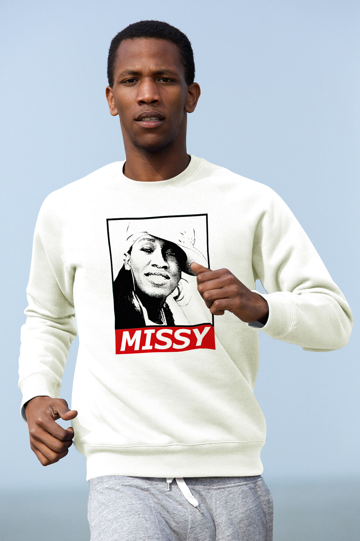 Missy Elliott Beyaz Unisex Sweatshirt