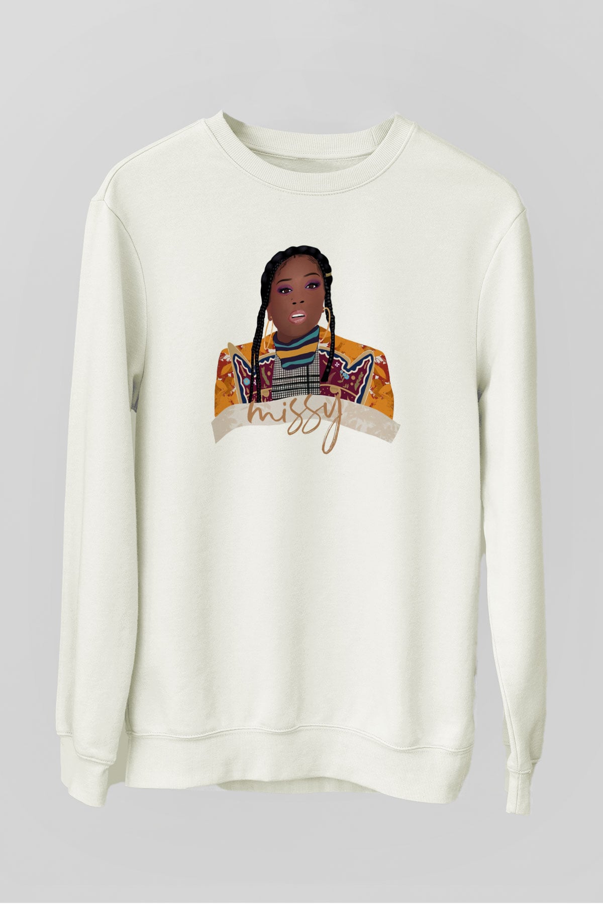 Missy Elliott Beyaz Unisex Sweatshirt