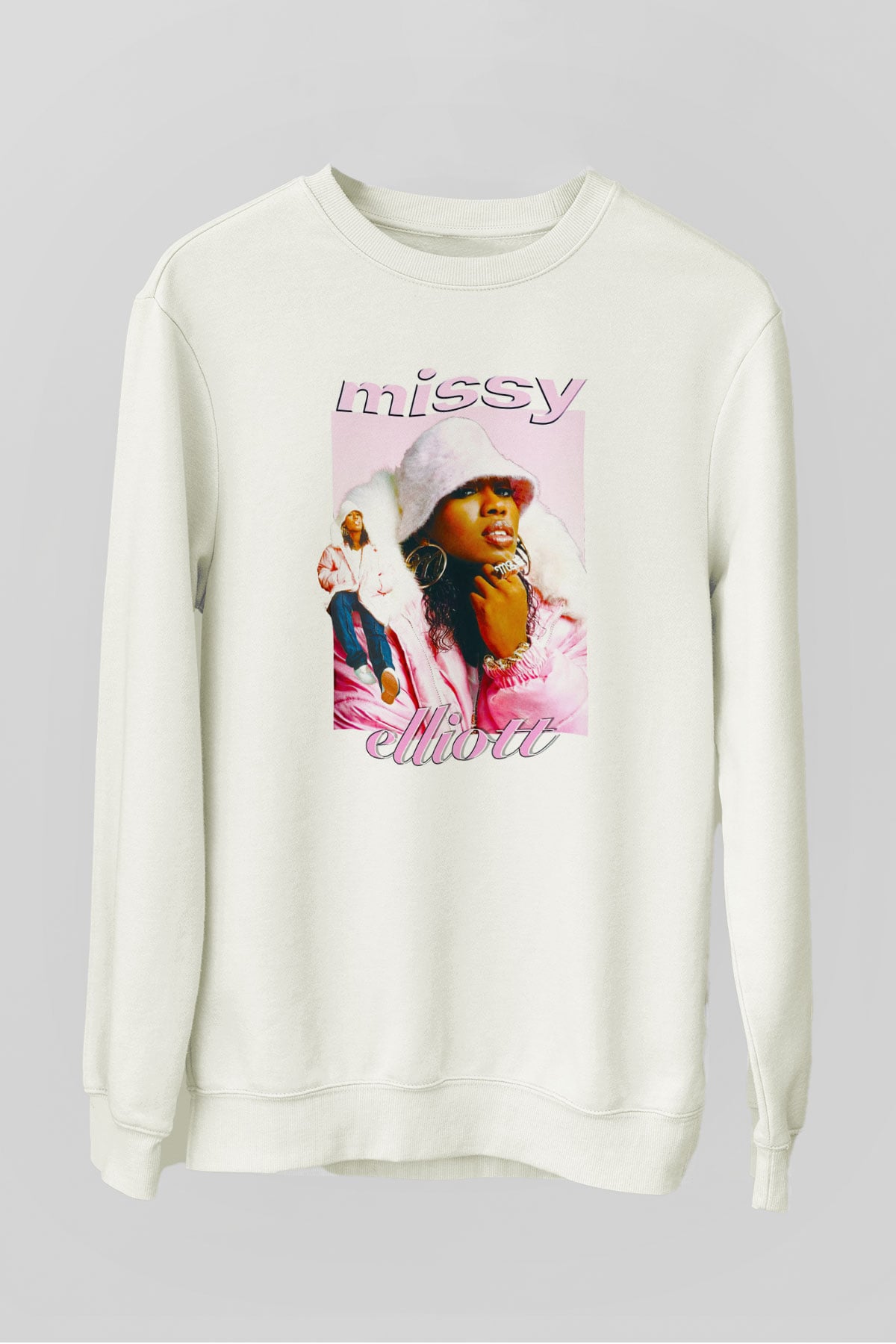 Missy Elliott Beyaz Unisex Sweatshirt
