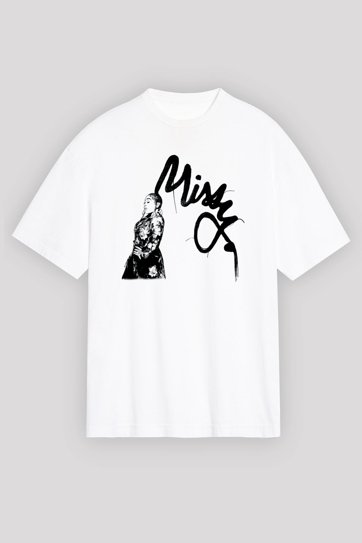 Missy Elliott Beyaz Oversize Tişört Oversize T-shirt - TişörtFabrikası