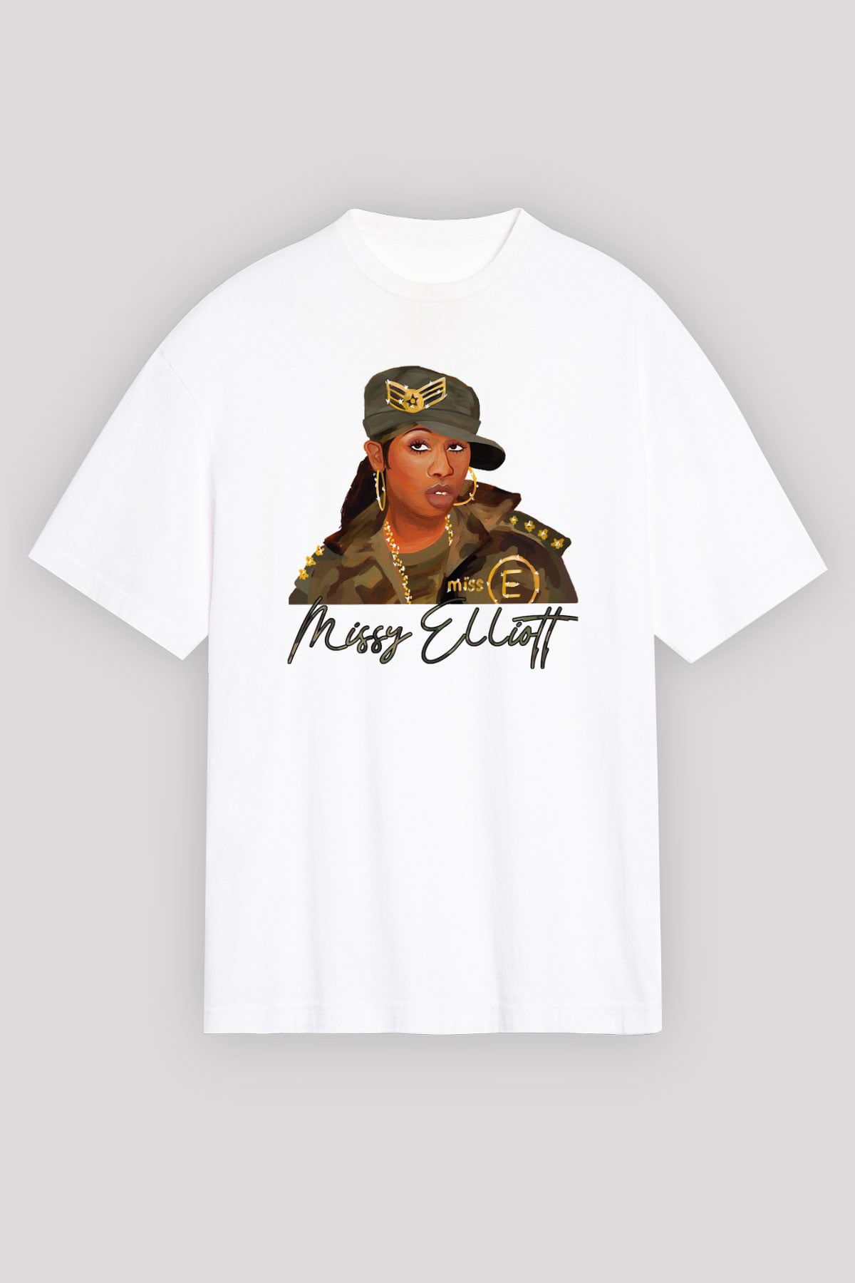 Missy Elliott Beyaz Oversize Tişört Oversize T-shirt - TişörtFabrikası
