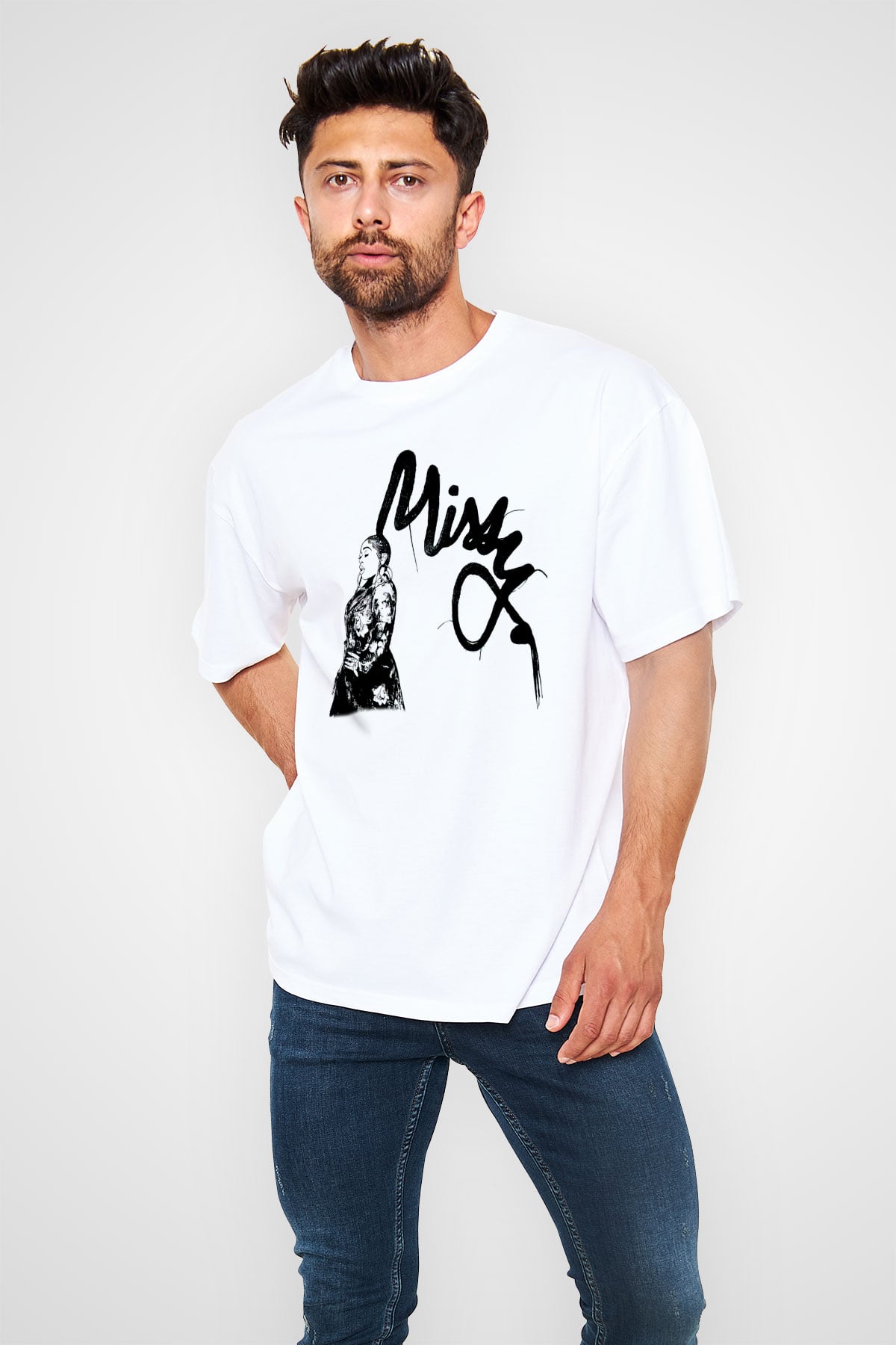 Missy Elliott Beyaz Oversize Tişört Oversize T-shirt - TişörtFabrikası
