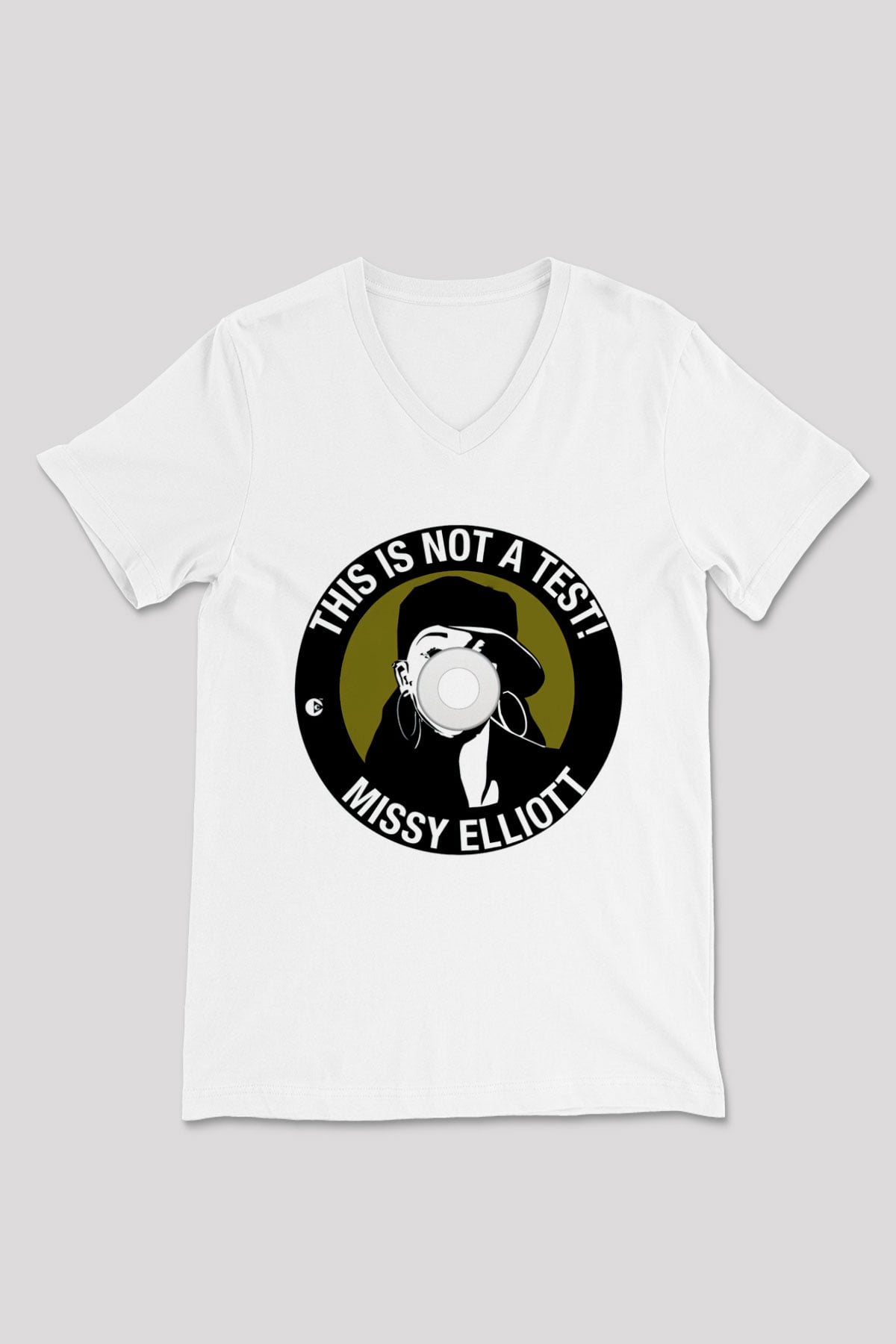 Missy Elliott Beyaz Unisex V Yaka Tişört T-Shirt