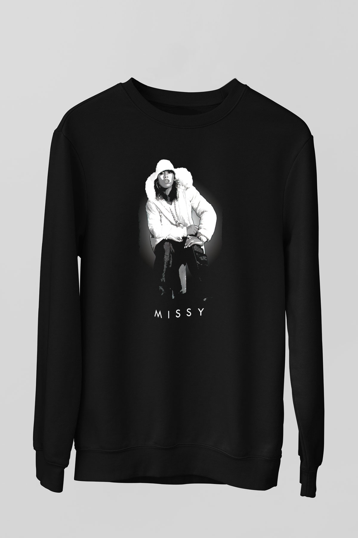 Missy Elliott Siyah Unisex Sweatshirt