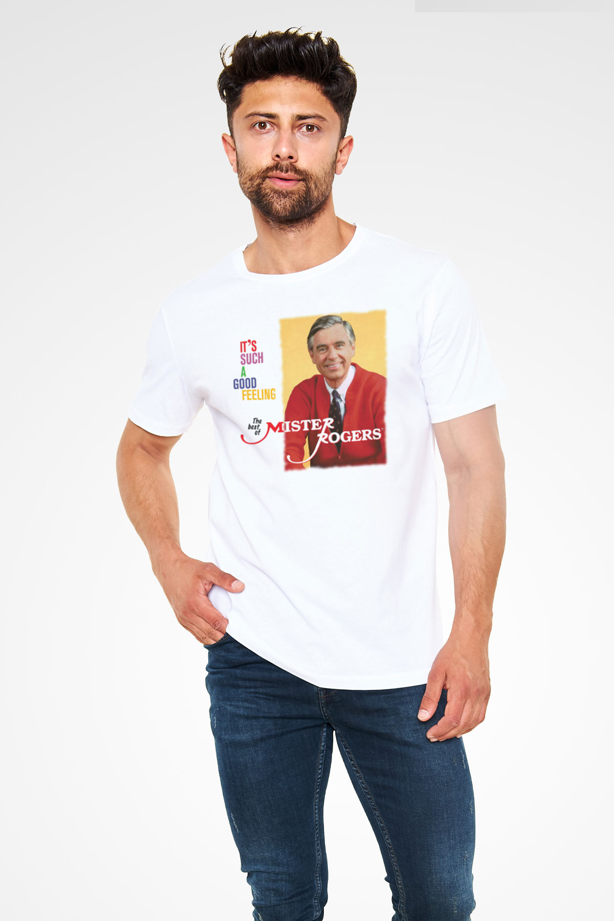 Mister Rogers Neighborhood Beyaz Unisex Tişört T-Shirt