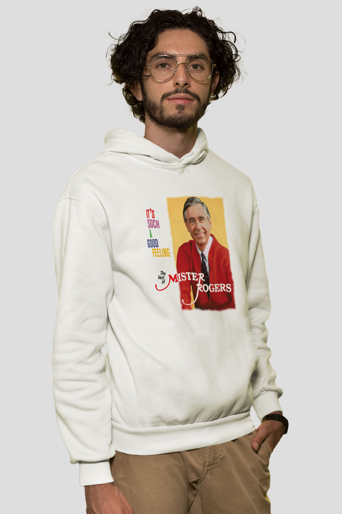 Mister Rogers Neighborhood Beyaz Unisex Hoodie
