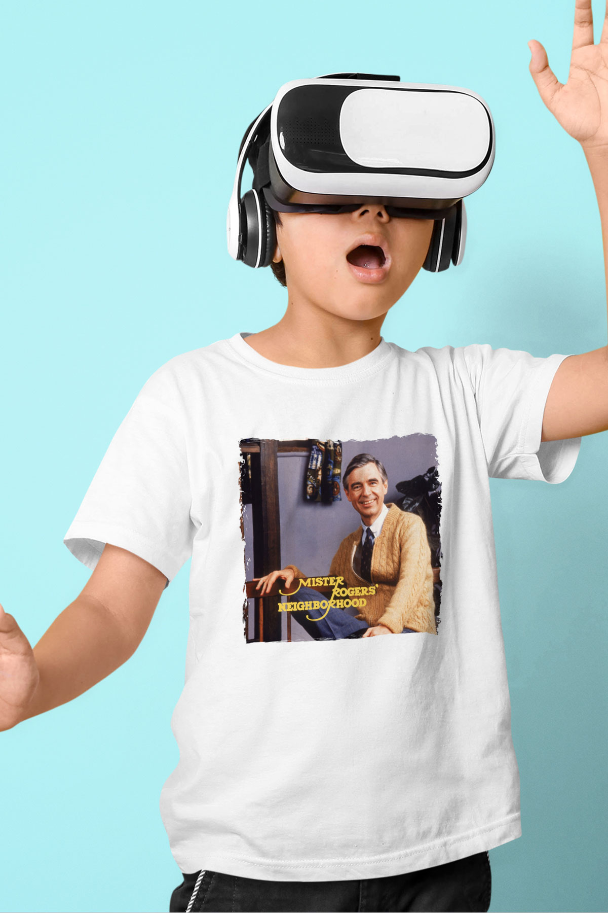 Mister Rogers Neighborhood Beyaz Unisex Çocuk Tişört