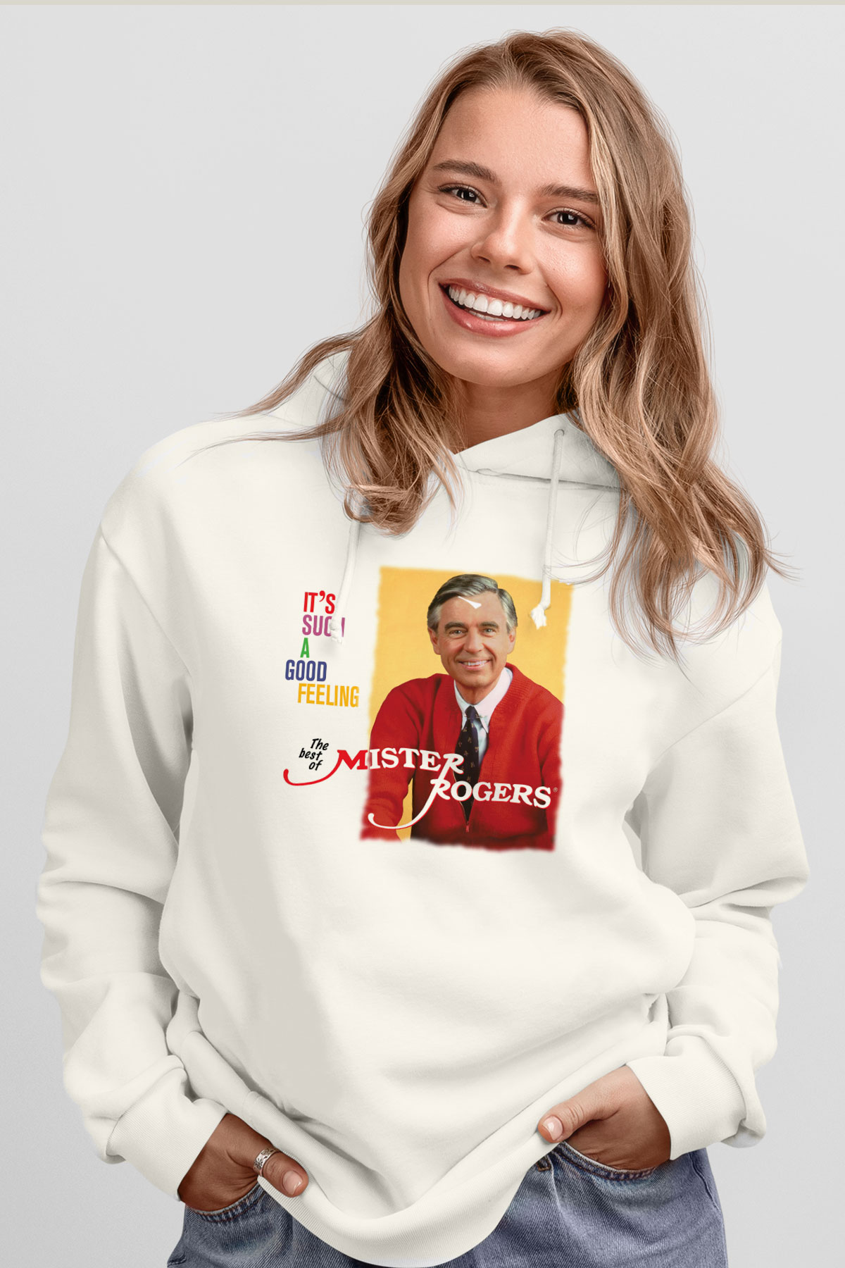 Mister Rogers Neighborhood Beyaz Unisex Hoodie