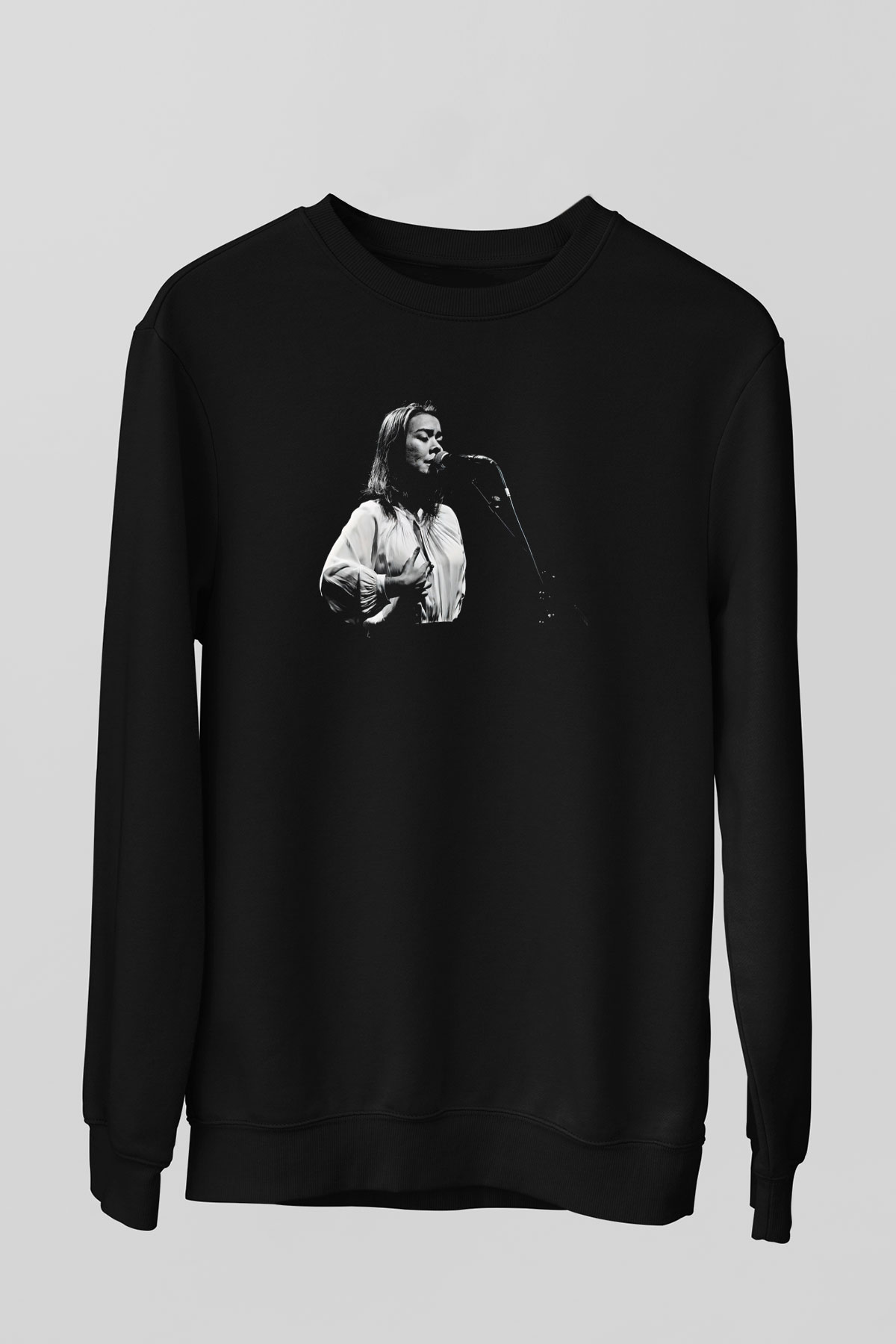 Mitski Baskılı Baskılı Unisex Siyah Sweatshirt