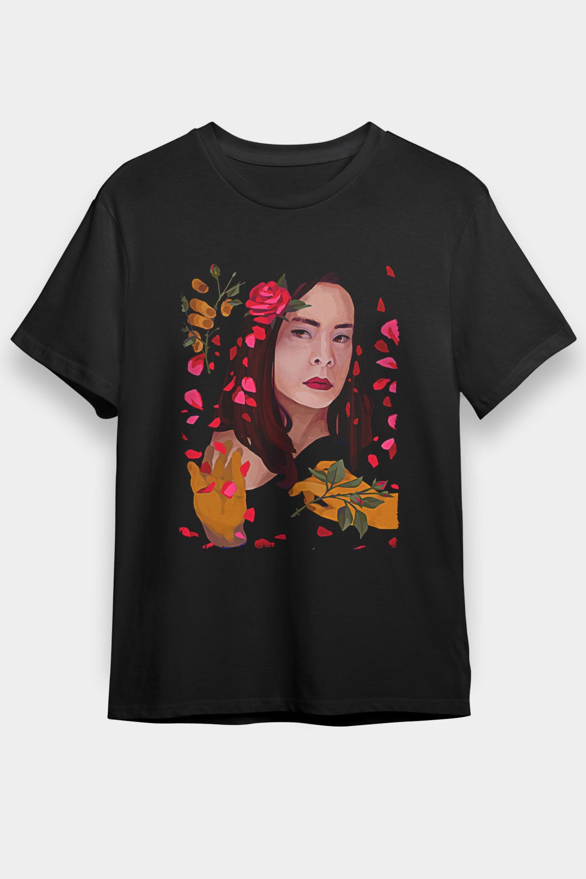 Mitski Baskılı Baskılı Unisex Siyah Tişört - Tshirt