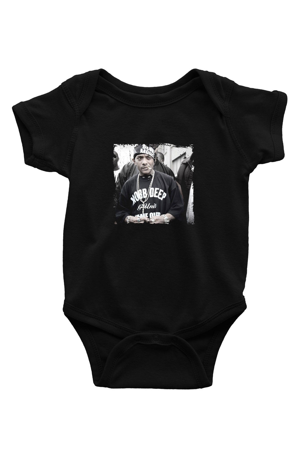 Mobb Deep Baskılı Unisex Siyah Bebek Body - Zıbın