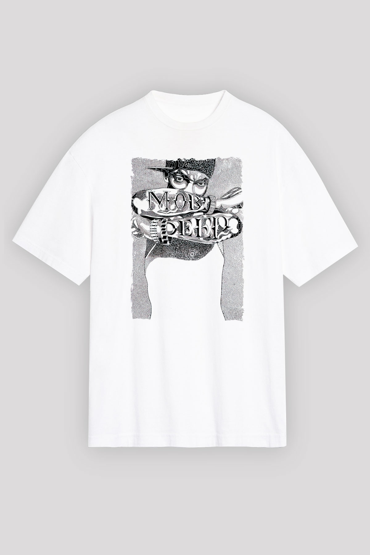 Mobb Deep Beyaz Oversize Tişört Oversize T-shirt - TişörtFabrikası