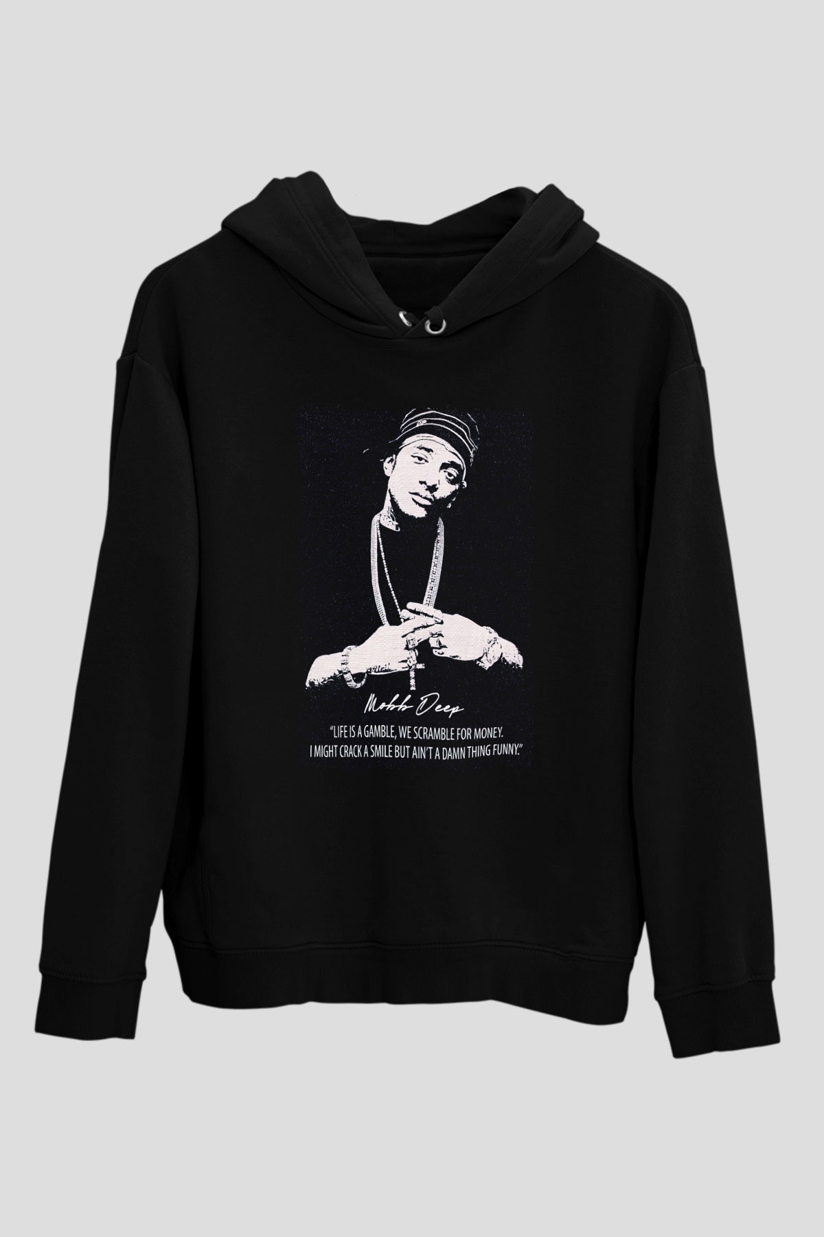 Mobb Deep Siyah Unisex Kapüşonlu Sweatshirt