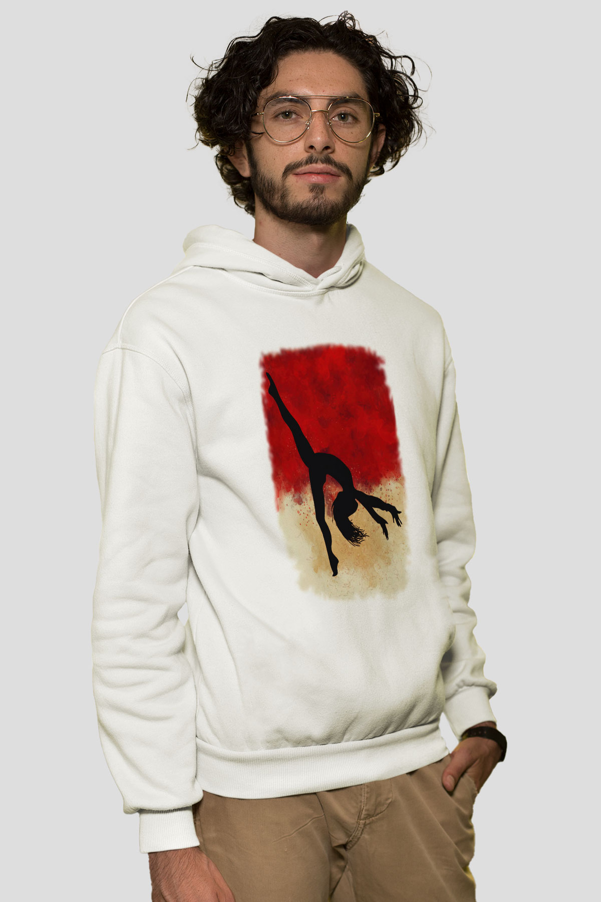 Modern Dans Beyaz Unisex Hoodie