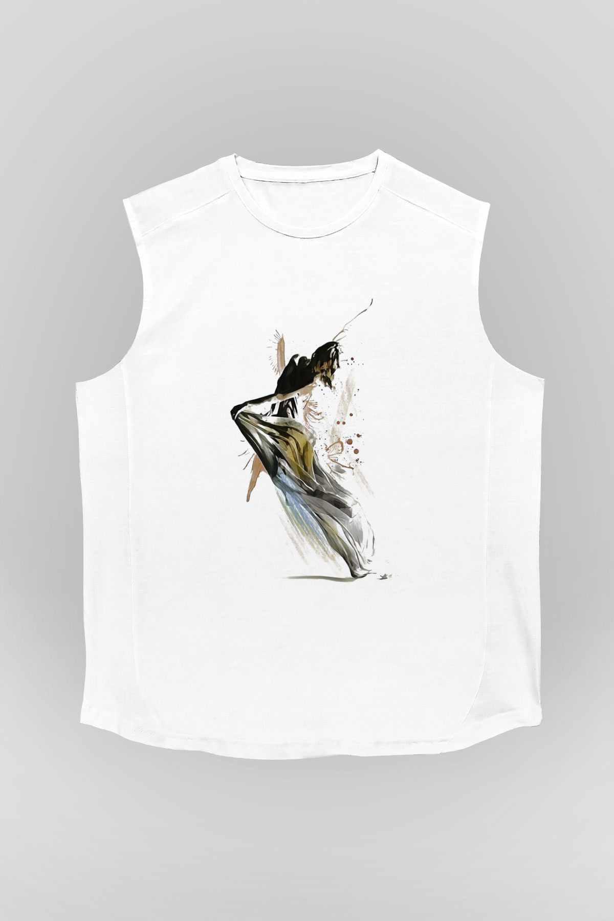 Modern Dans Beyaz Unisex Kolsuz Tişört