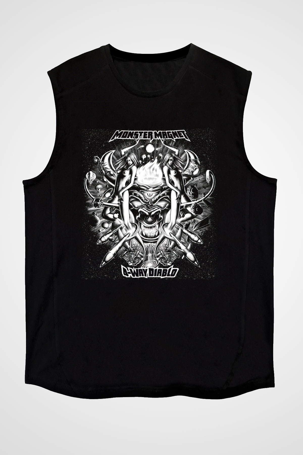 Monster Magnet Siyah Unisex Kolsuz Tişört