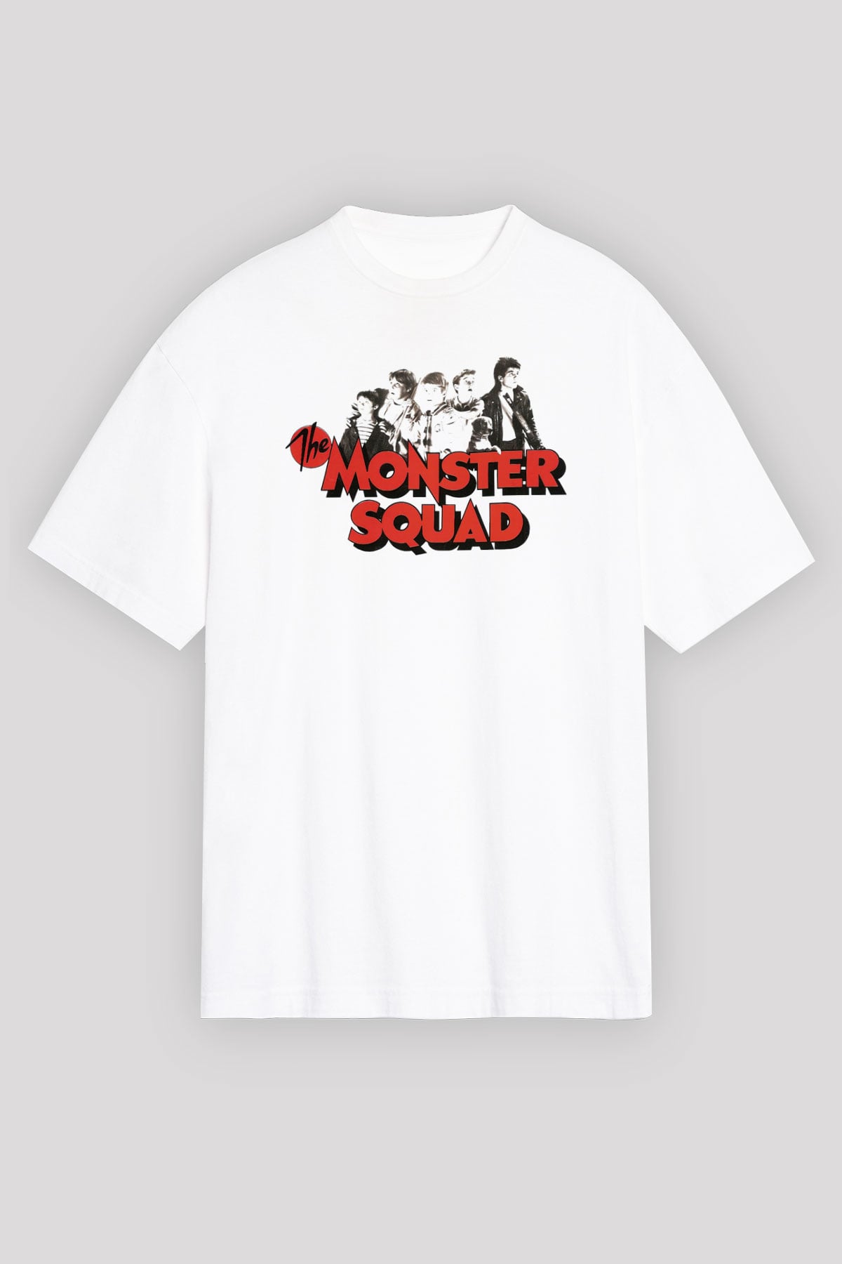 Monster Squad Beyaz Unisex Oversize Tişört