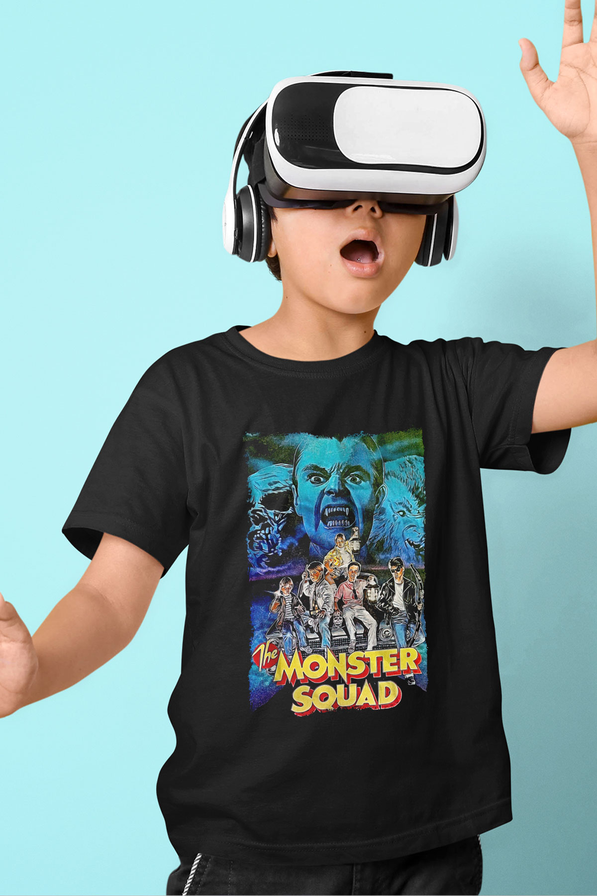 Monster Squad Siyah Unisex  Çocuk Tişört