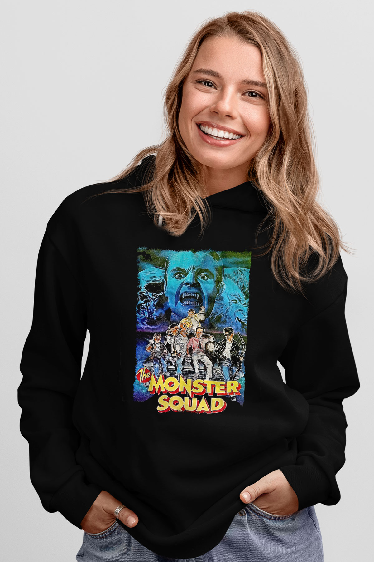 Monster Squad Siyah Unisex Hoodie