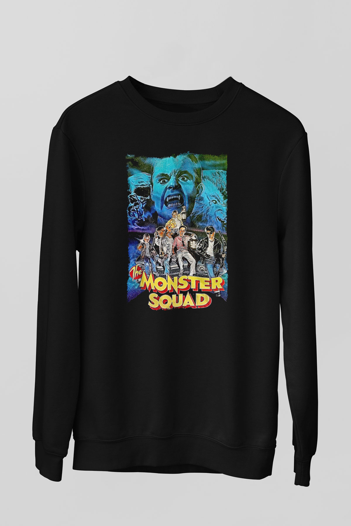 Monster Squad Siyah Unisex  Sweatshirt