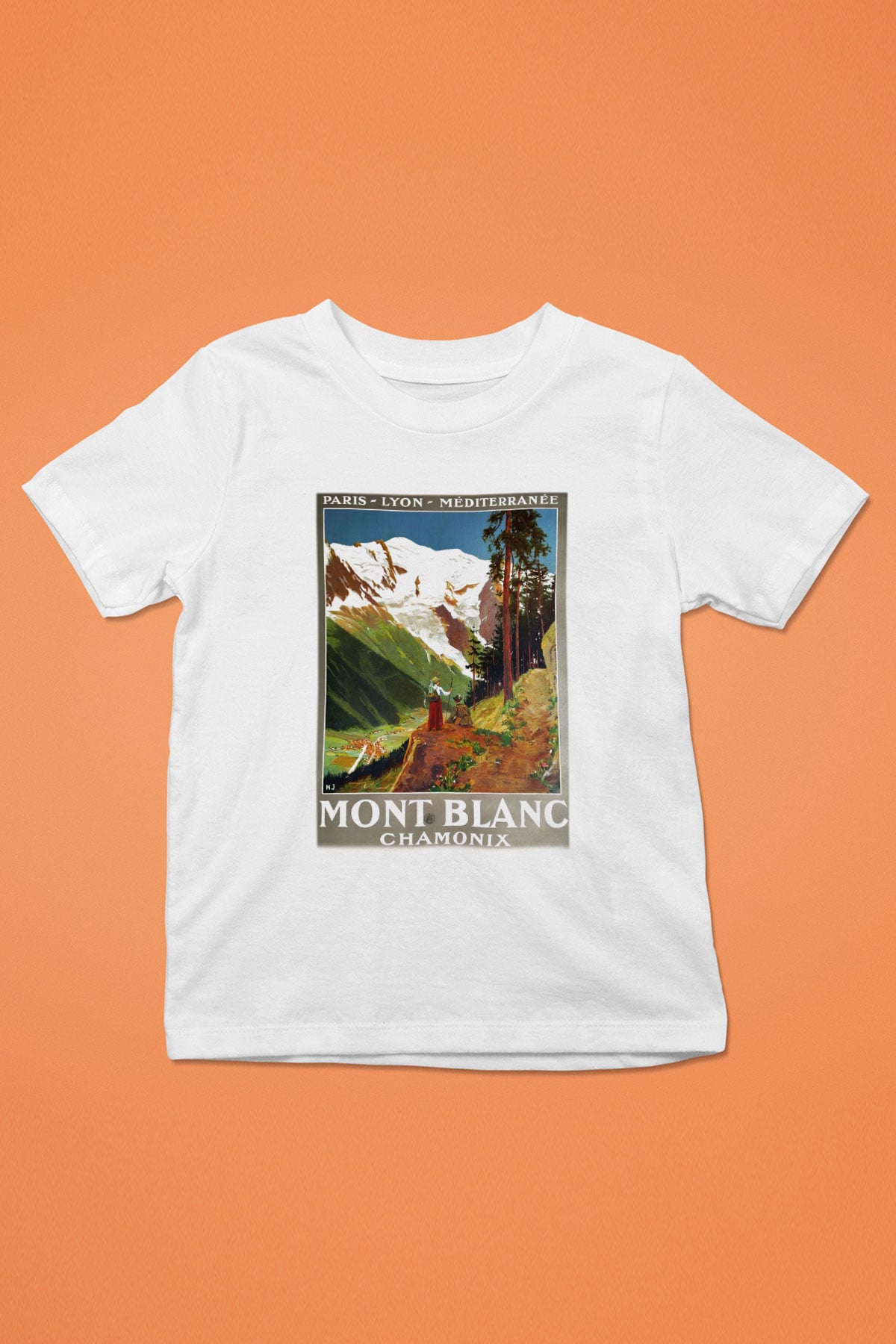 Mont Blanc Baskılı Beyaz Unisex Çocuk Tişört
