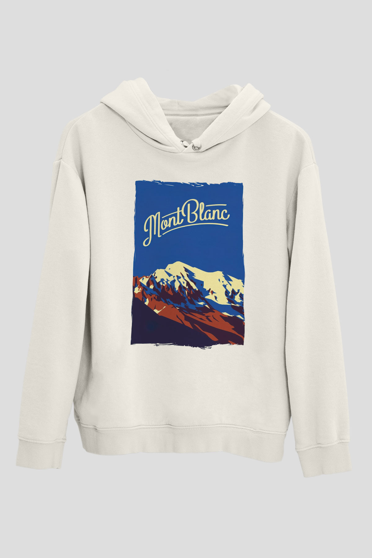 Mont Blanc Beyaz Unisex Hoodie