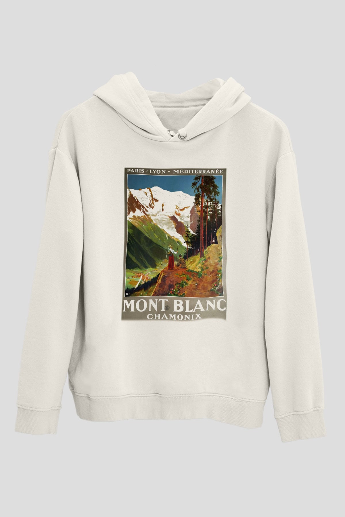 Mont Blanc Beyaz Unisex Kapşonlu Sweatshirt