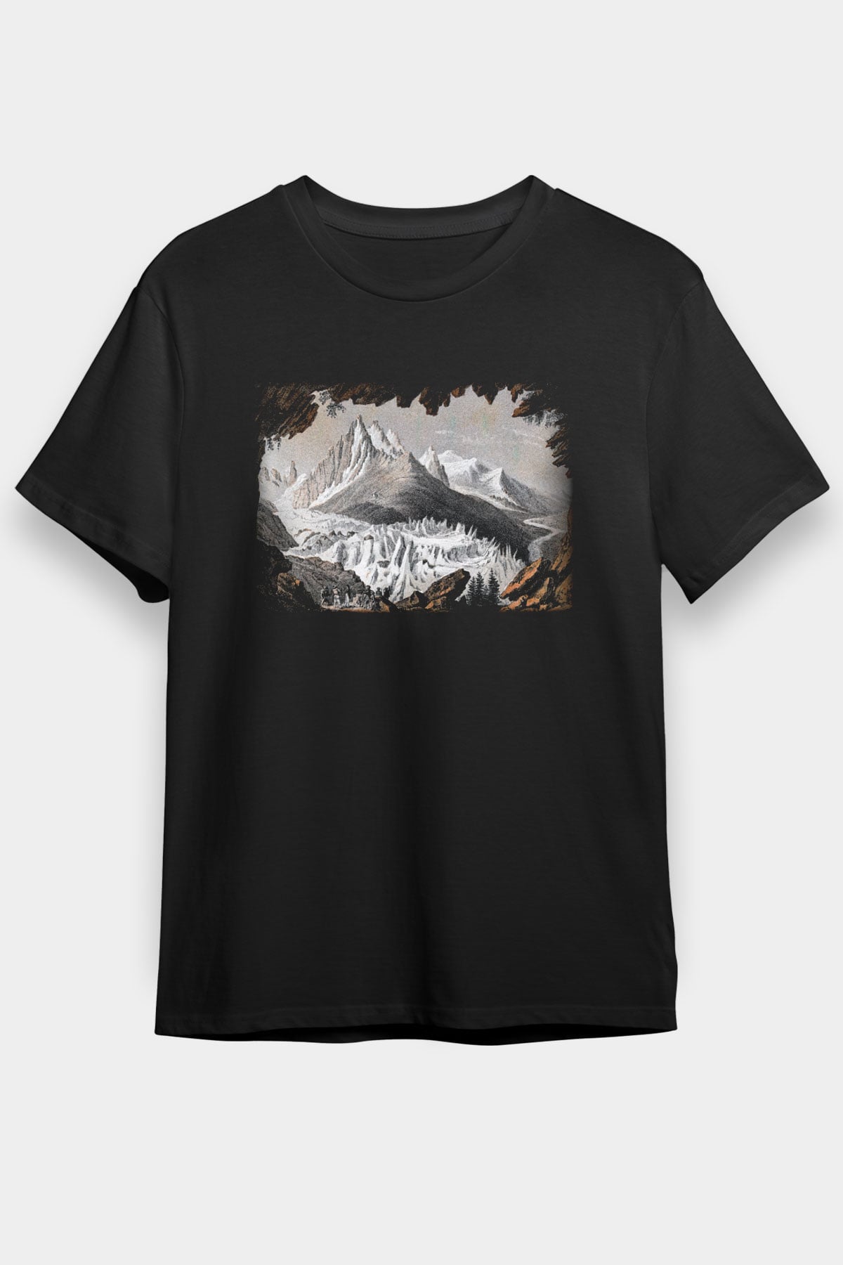 Mont Blanc Siyah Unisex Tişört T-Shirt - TişörtFabrikası