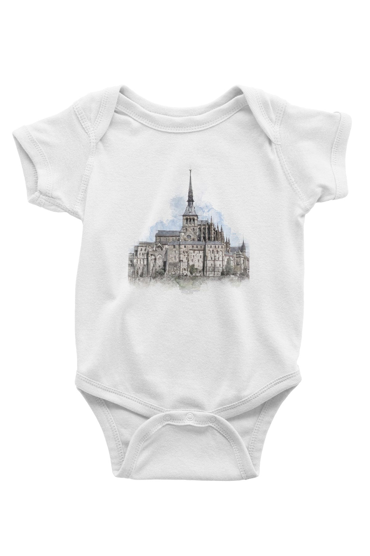 Mont Saint-Michel Beyaz Bebek Body - Zıbın