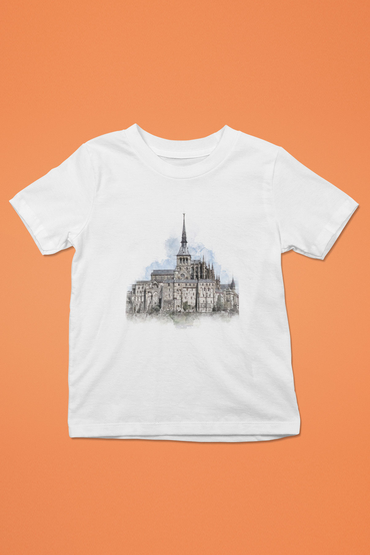 Mont Saint-Michel Beyaz Unisex Çocuk Tişört