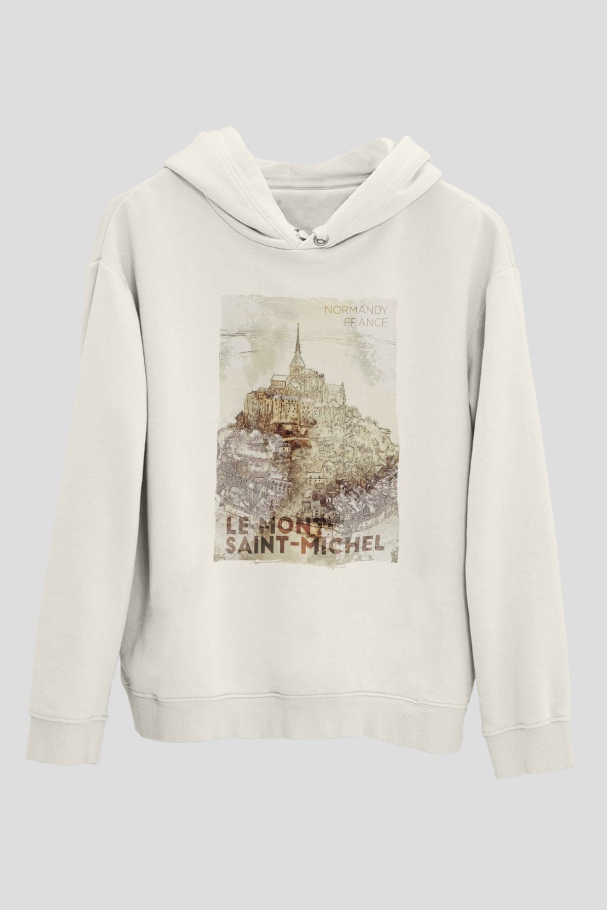 Mont Saint-Michel Beyaz Unisex Hoodie