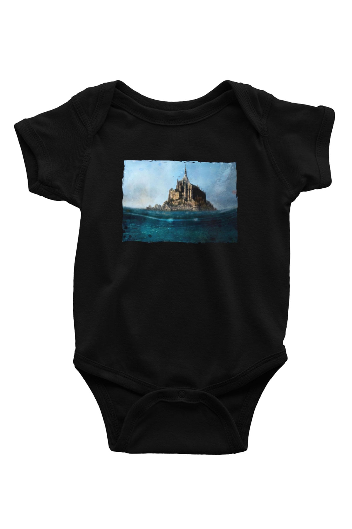 Mont Saint-Michel Siyah Bebek Body - Zıbın