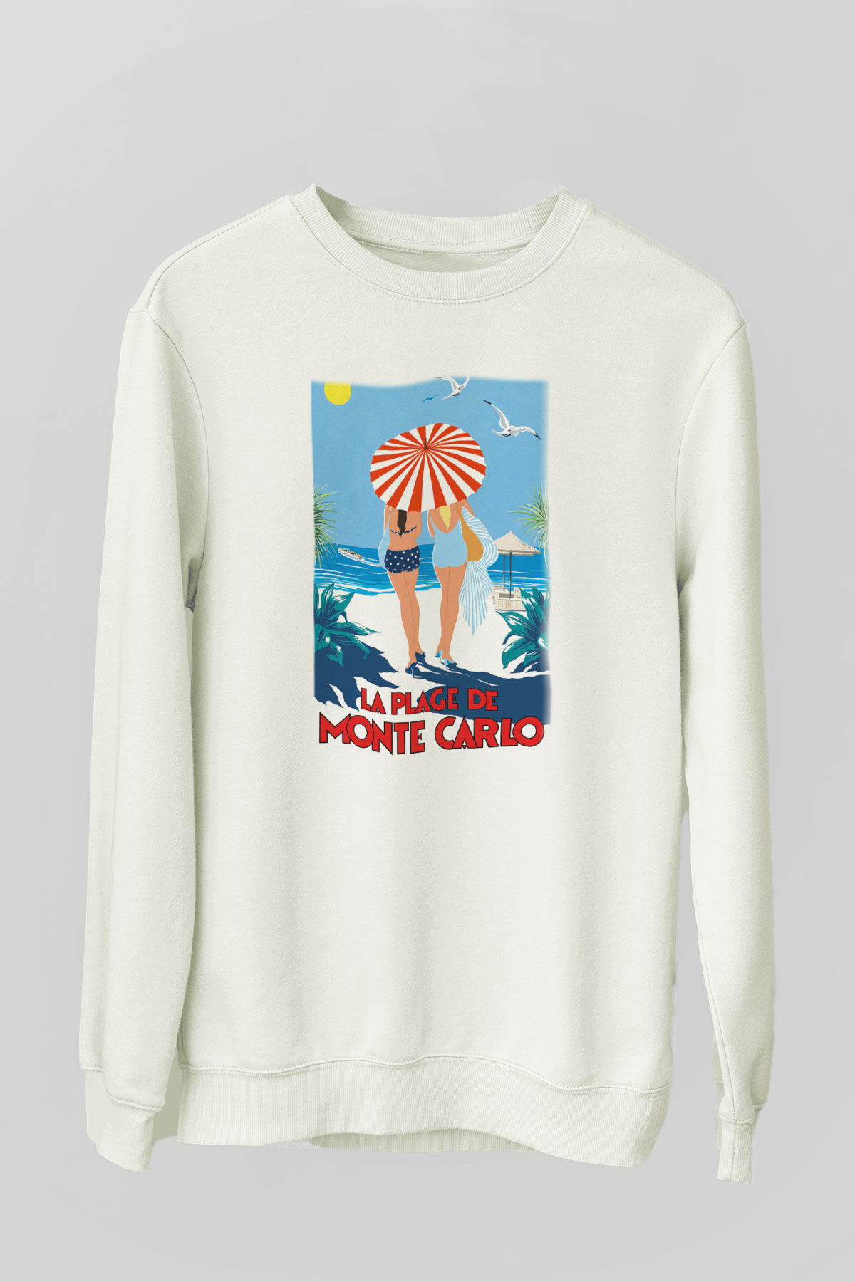 Monte Carlo Beyaz Unisex Sweatshirt