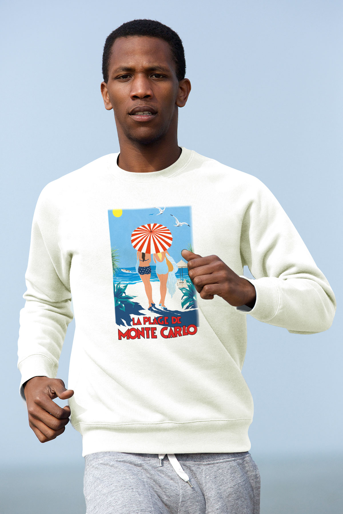 Monte Carlo Beyaz Unisex Sweatshirt