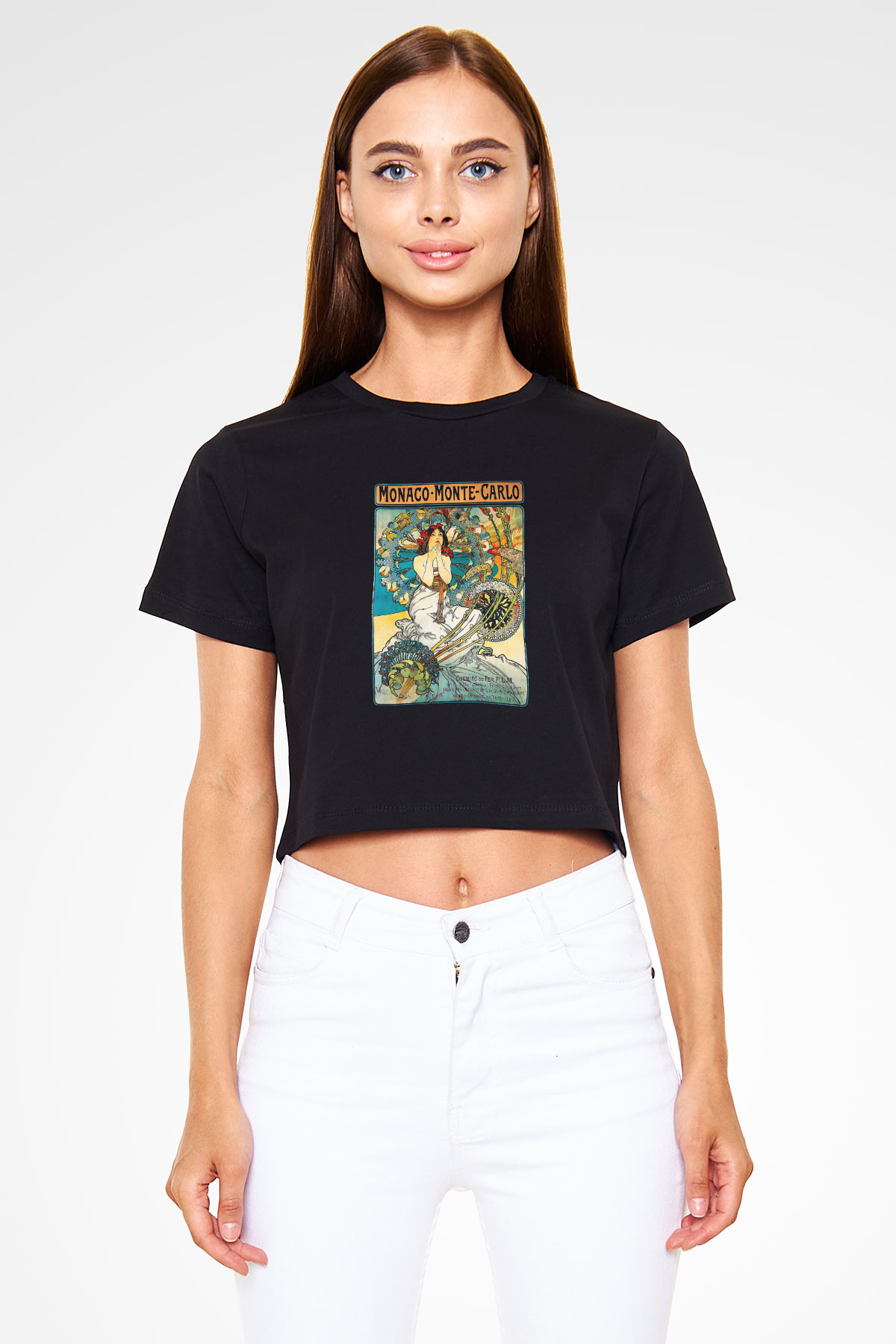 Monte Carlo Siyah Crop Top Tişört