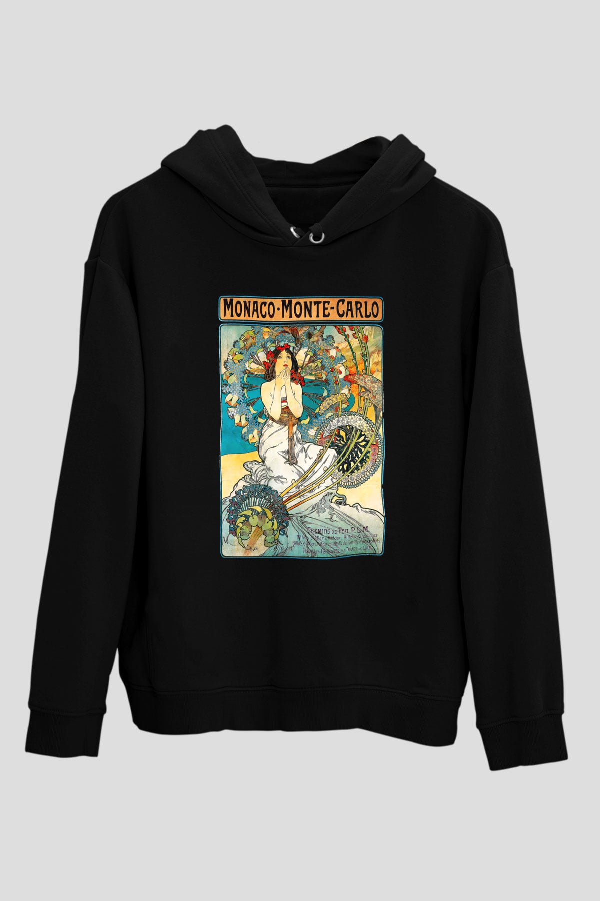 Monte Carlo Siyah Unisex Hoodie