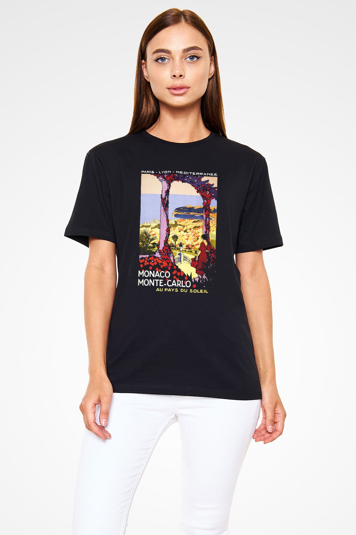 Monte Carlo Siyah Unisex Tişört T-Shirt - TişörtFabrikası