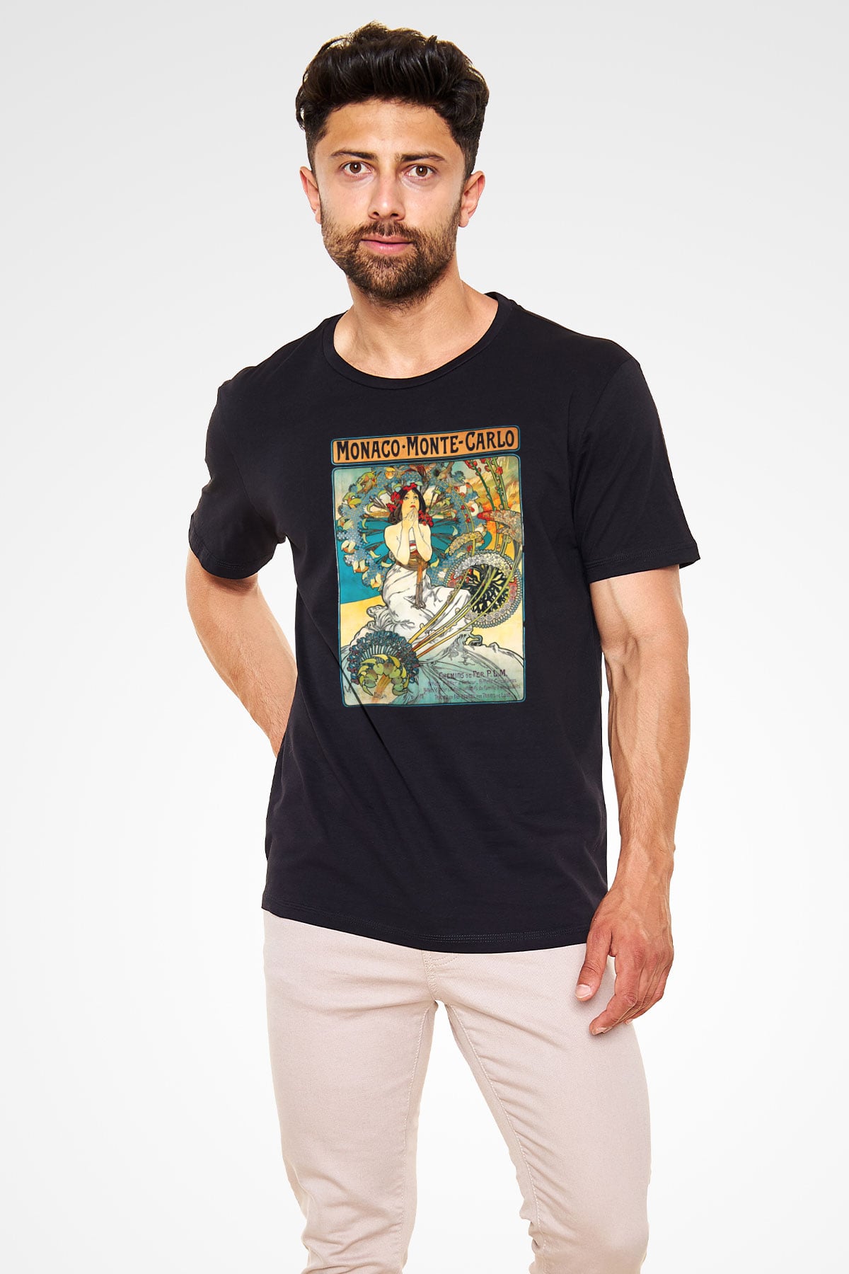 Monte Carlo Siyah Unisex Tişört T-Shirt - TişörtFabrikası