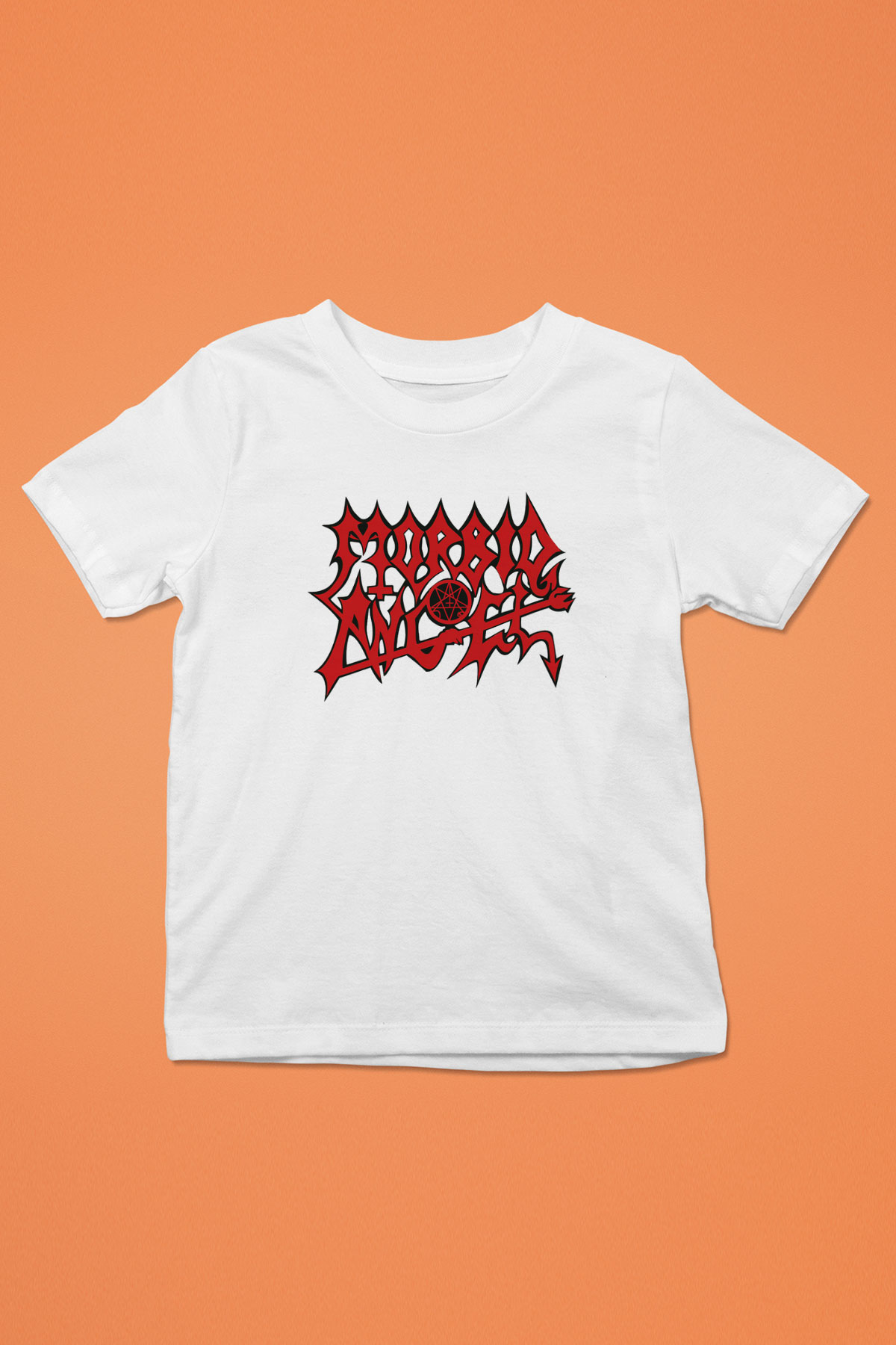 Morbid Angel Baskılı Beyaz Unisex Çocuk Tişört