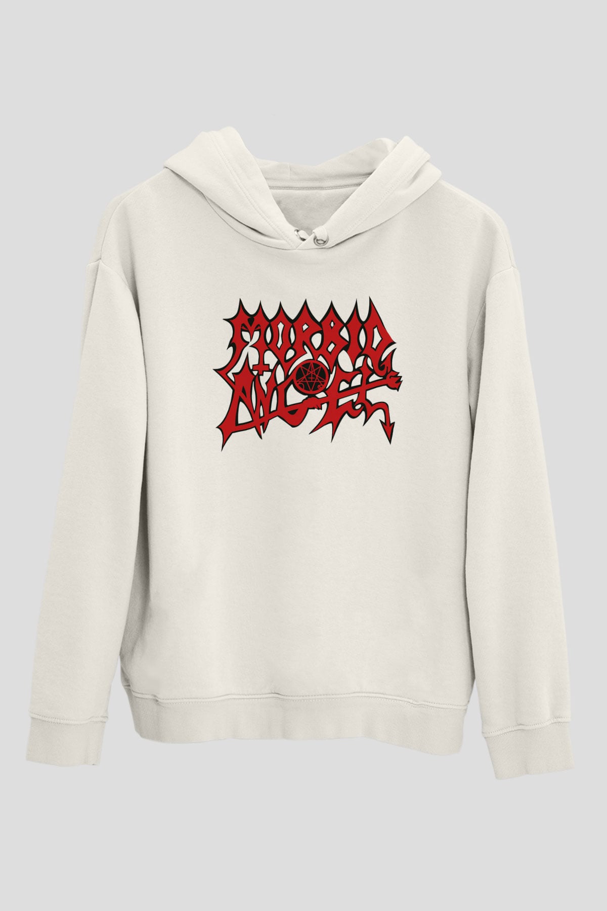 Morbid Angel Beyaz Unisex Kapşonlu Sweatshirt