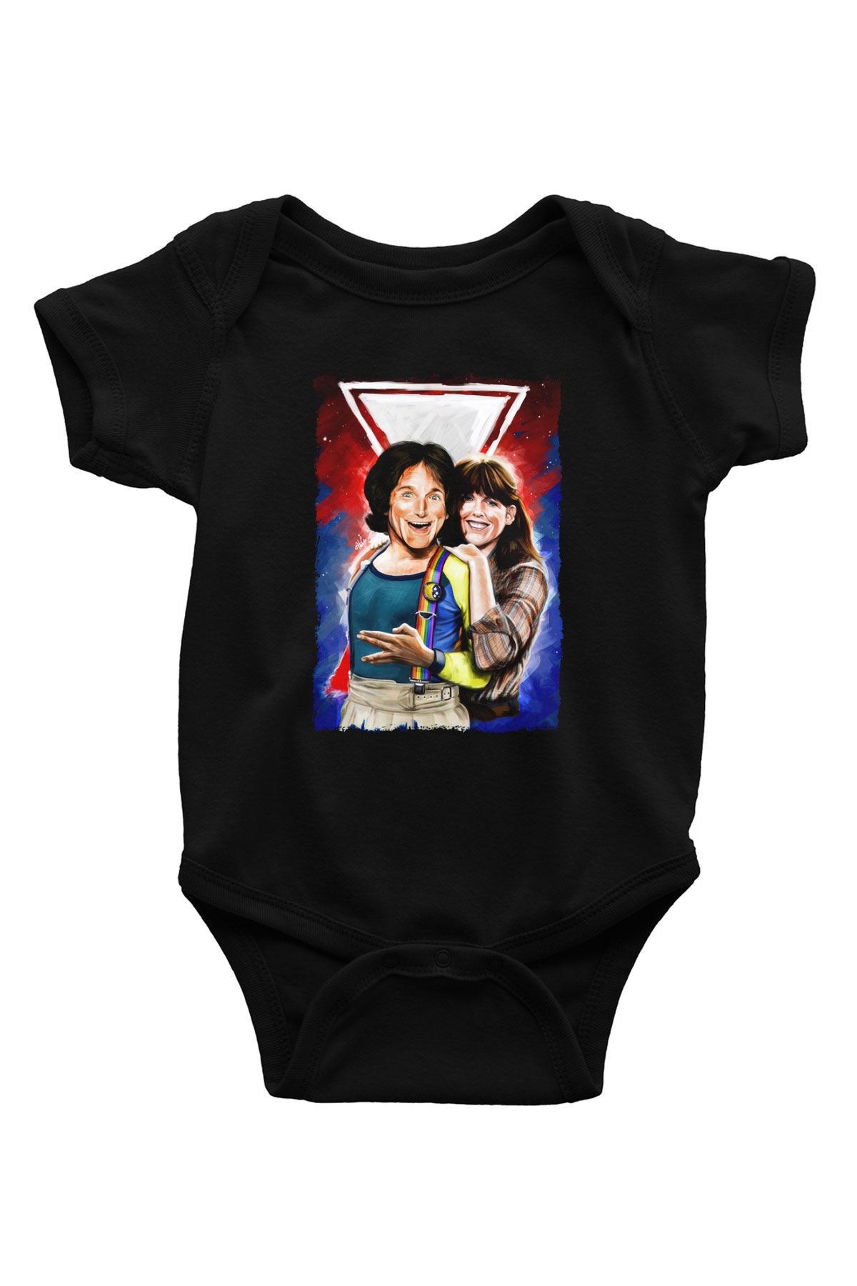 Mork and Mindy Siyah Bebek Body - Zıbın