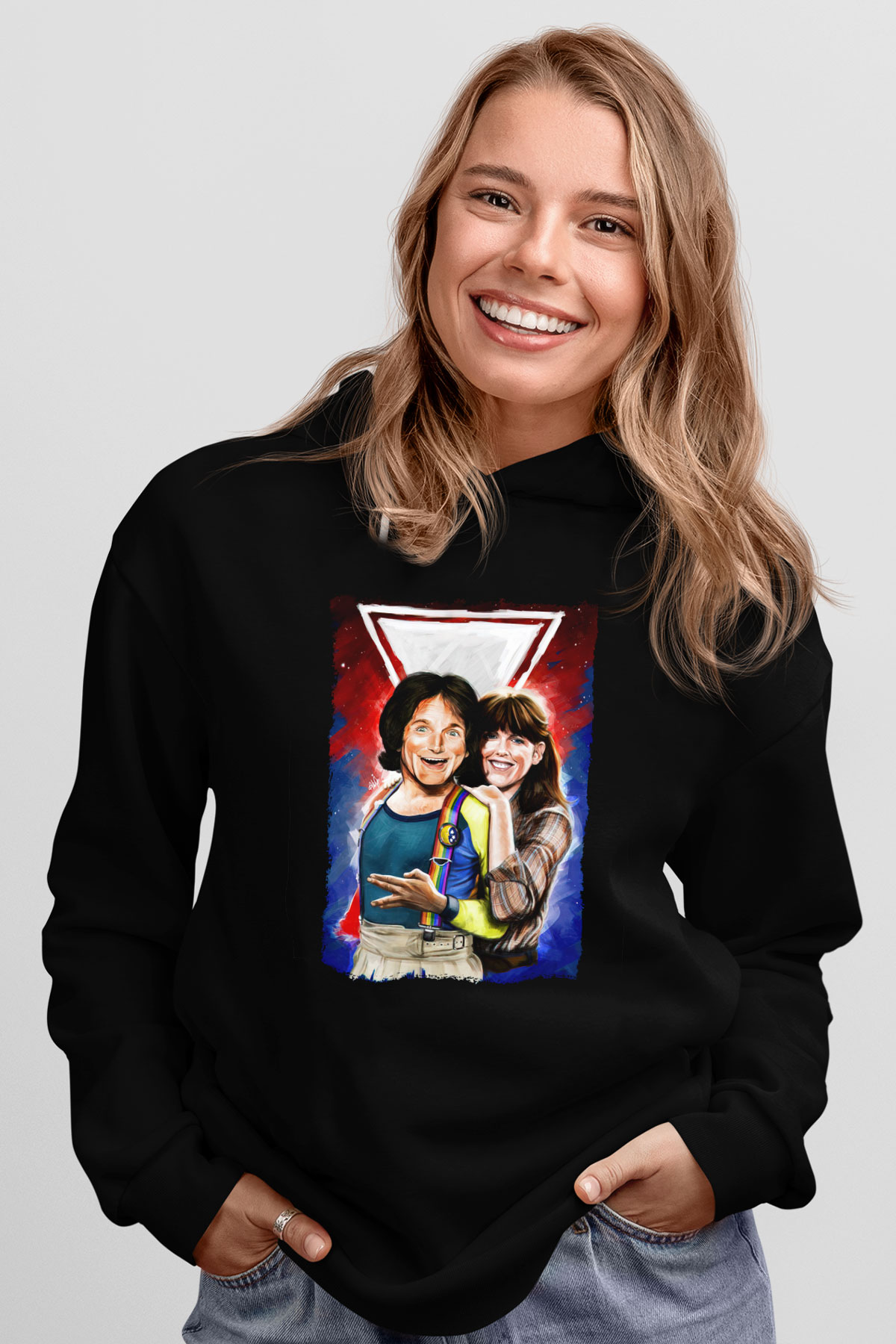 Mork and Mindy Siyah Unisex Hoodie