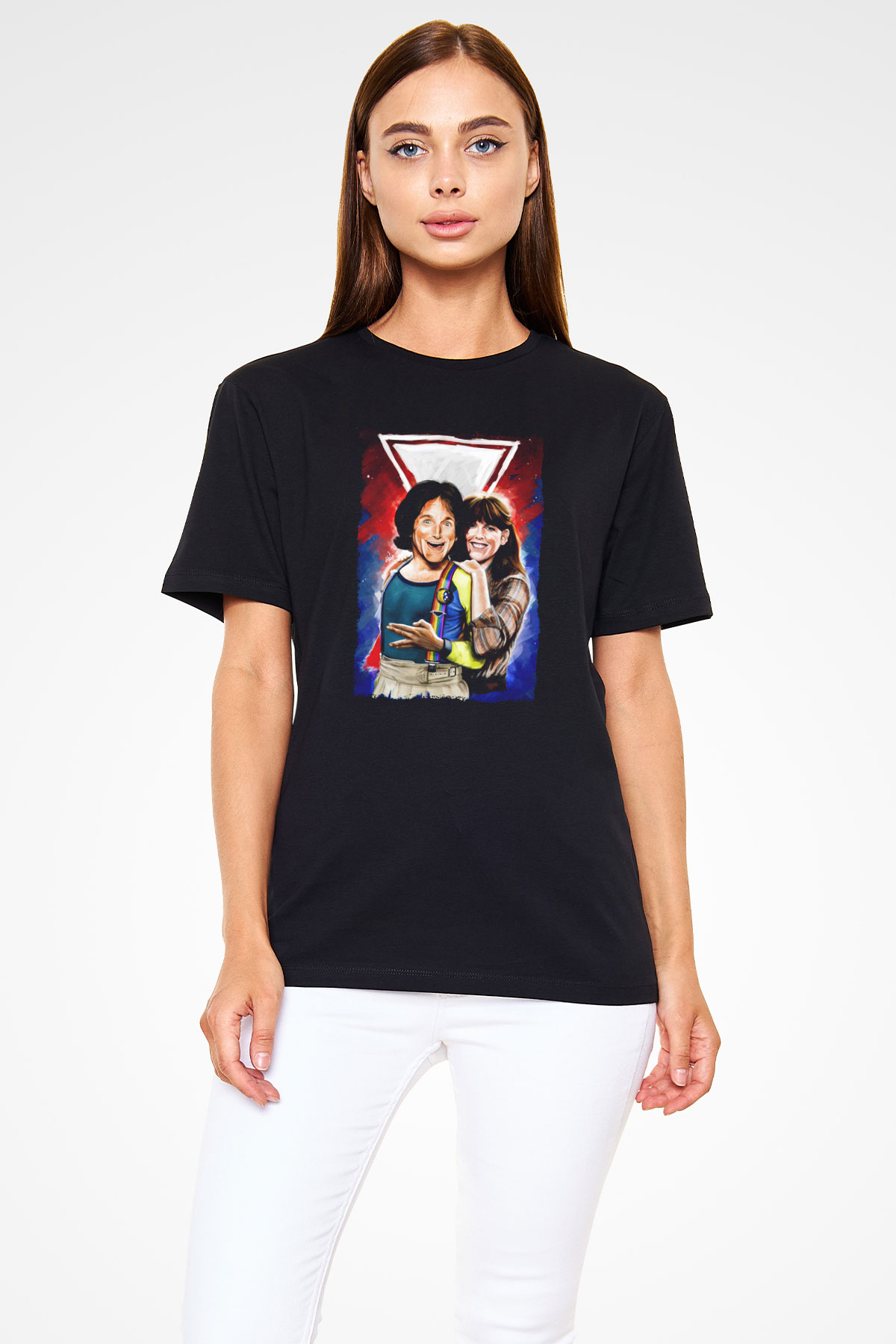 Mork and Mindy Siyah Unisex Tişört