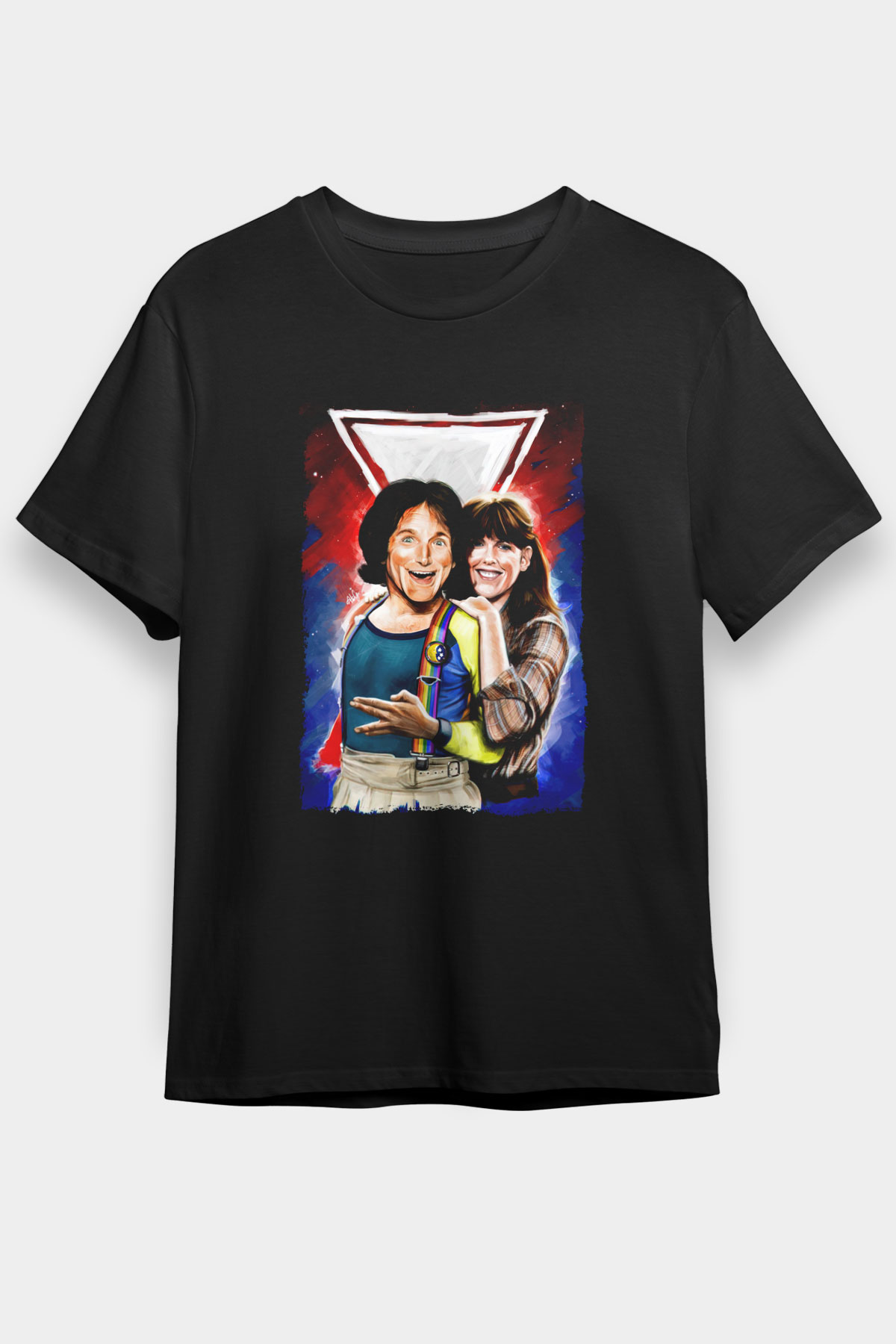 Mork and Mindy Siyah Unisex Tişört