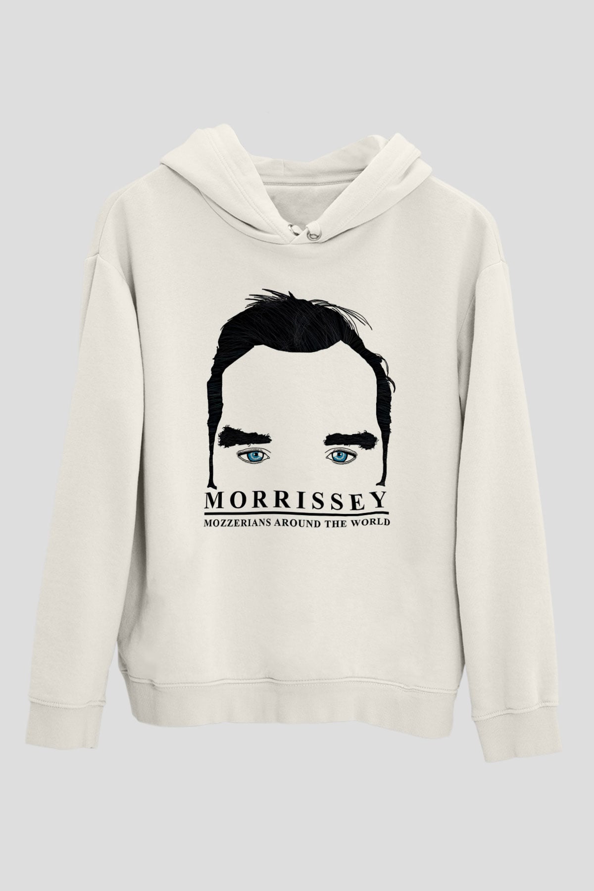 Morrissey Baskılı Beyaz Unisex Kapüşonlu Sweatshirt