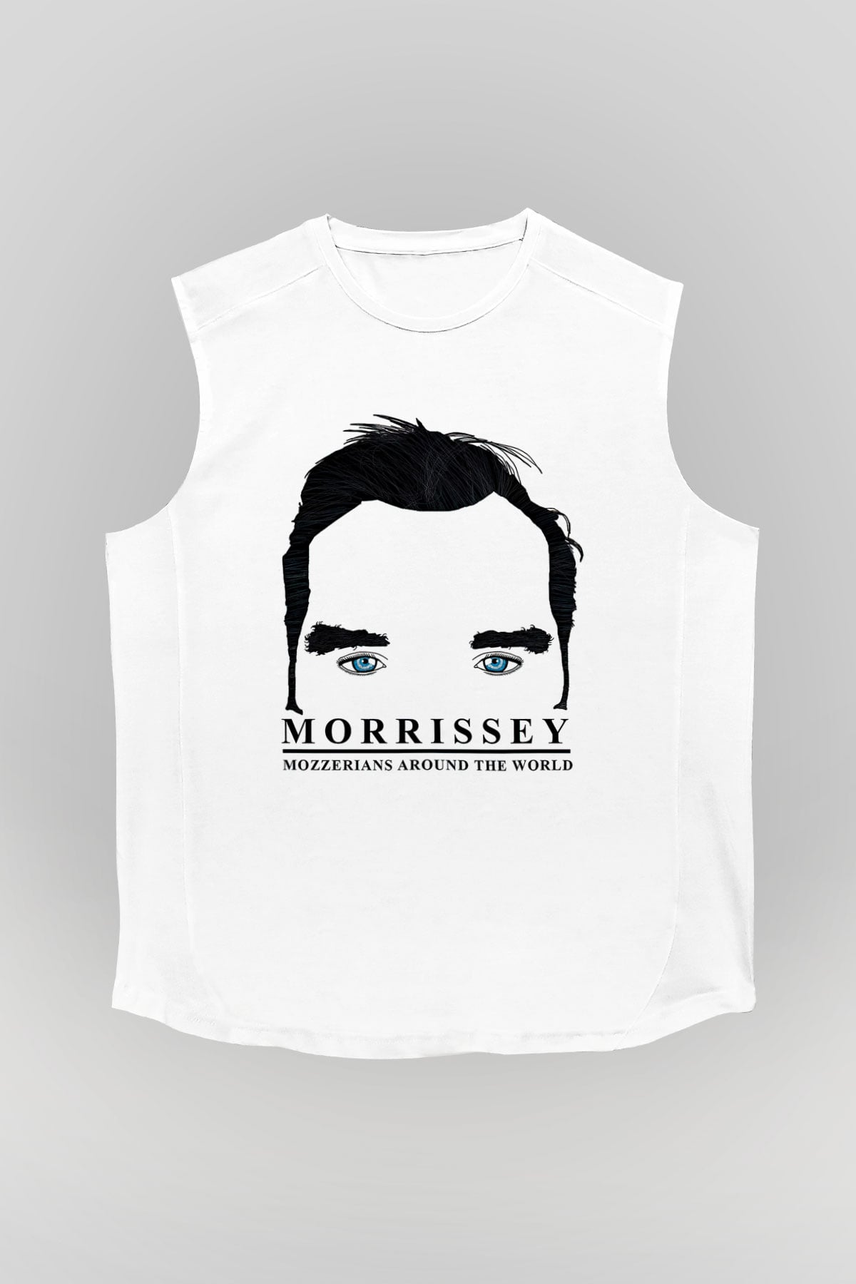Morrissey Baskılı Beyaz Unisex Kolsuz Tişört - Tshirt