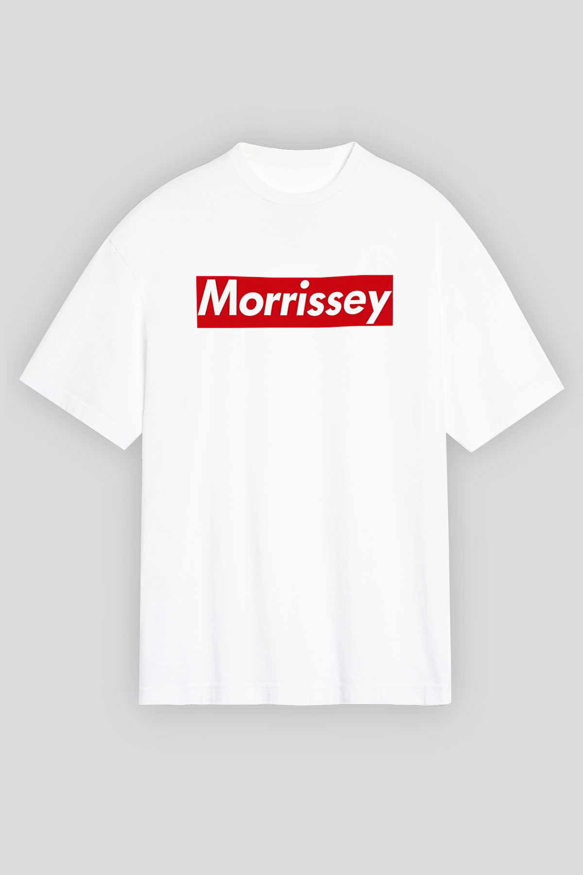 Morrissey Baskılı Beyaz Unisex Oversize Tişört - Tshirt