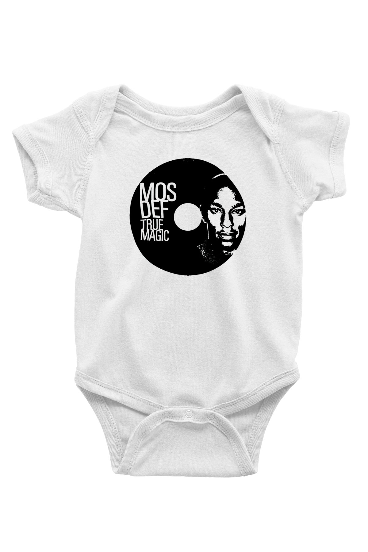 Mos Def Baskılı Beyaz Unisex Bebek Body - Zıbın