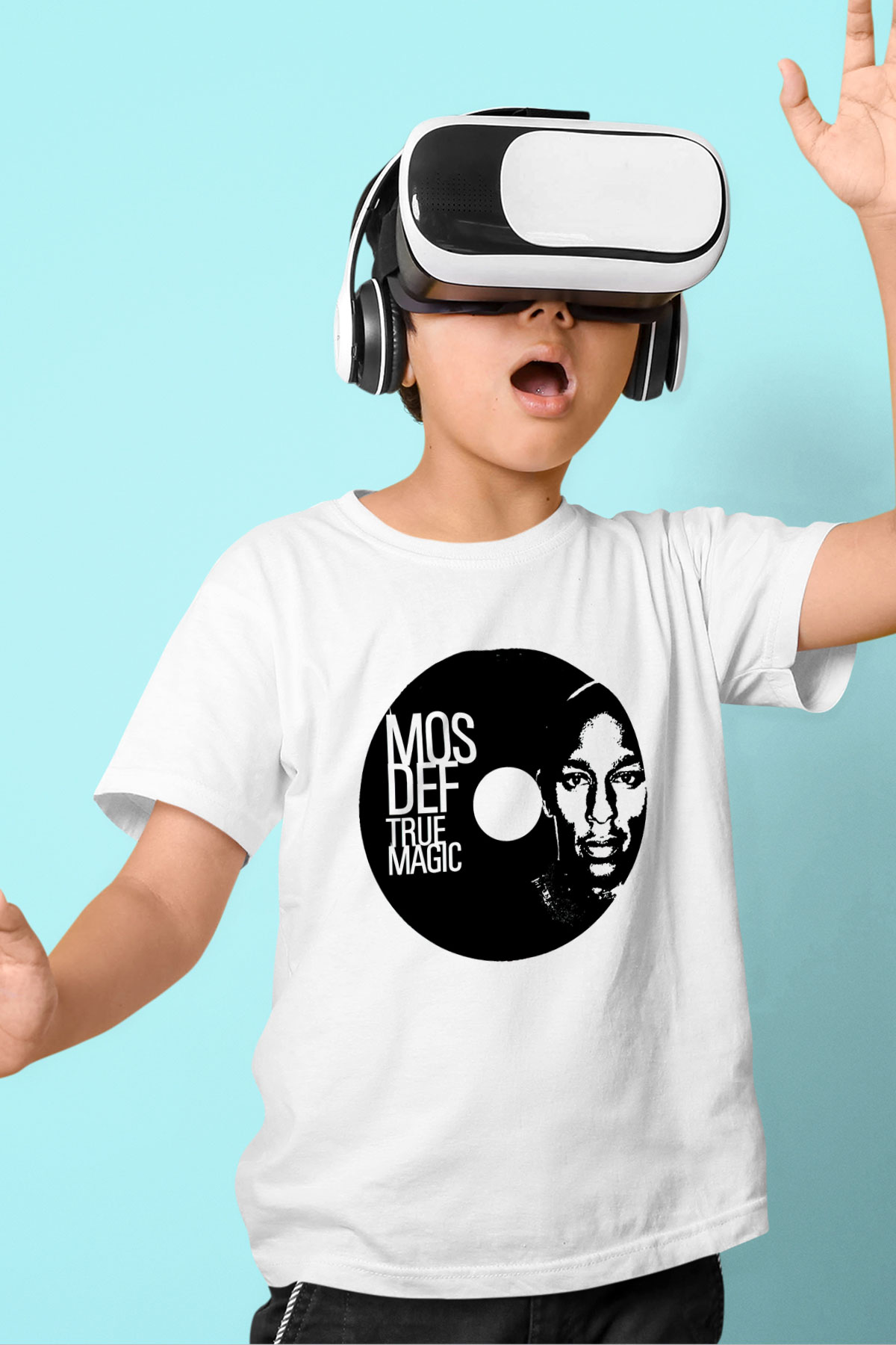 Mos Def Baskılı Beyaz Unisex Çocuk Tişört