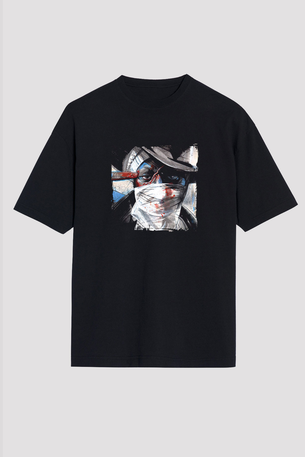 Mos Def Baskılı Unisex Oversize Siyah Tişört